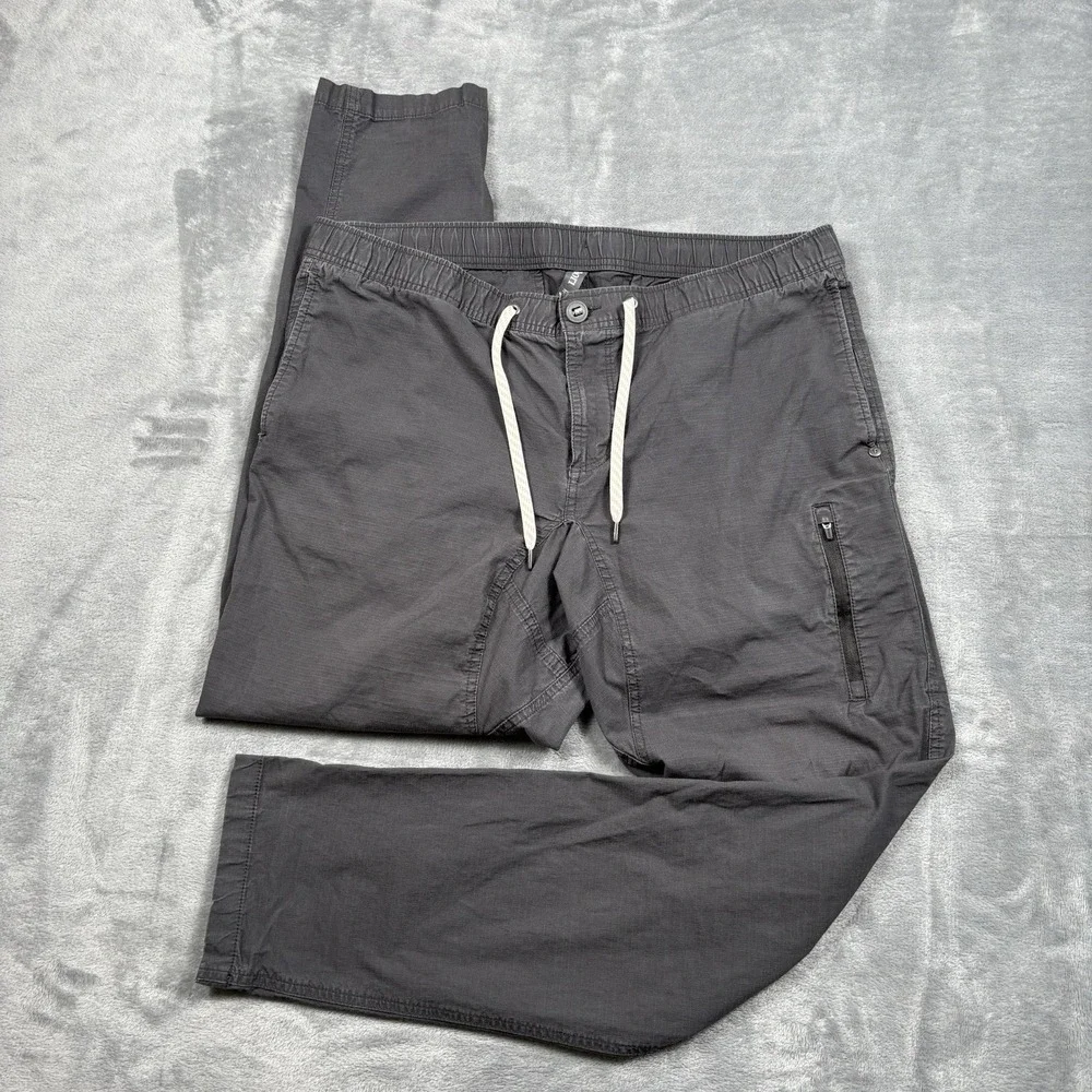 Vuori Pants Men XXL Gray Slim Ripstop Elastic Waist Drawstring Climber V412 - Picture 1 of 8